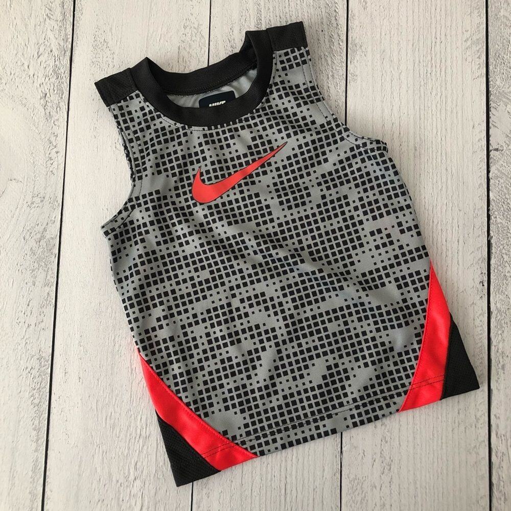 Nike Baby Sleeveless Muscle Tank Top gray print orange